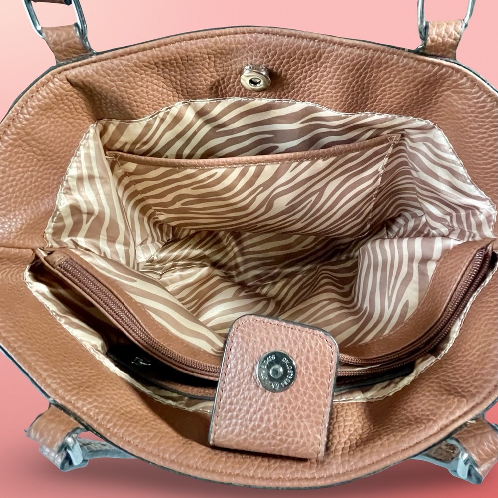 Dana Buchman Multi-colored Woven Snap Closure Shoulder Bag Faux Leather Accents - Picture 5 of 12